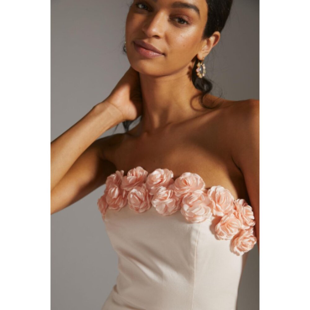 NWT Anthropologie Hutch Floral Hem Rosette Applique Maxi Dress 10 - Picture 2 of 8